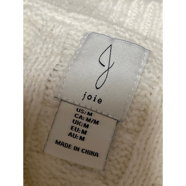 Joie Women's Cream Long Sleeve Cable Knit Crew Neck Pullover Sweater Top Size M