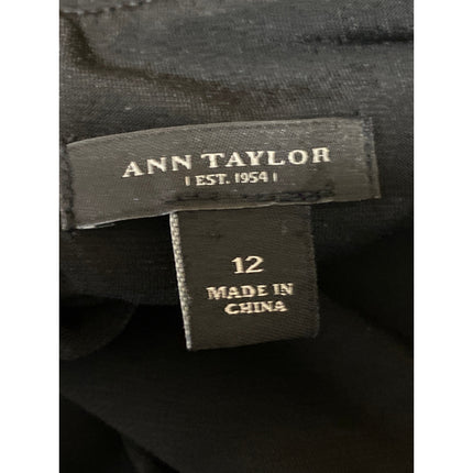 Ann Taylor Women's Black Sleeveless Boat Neck Mini Pencil Sheath Dress Size 12
