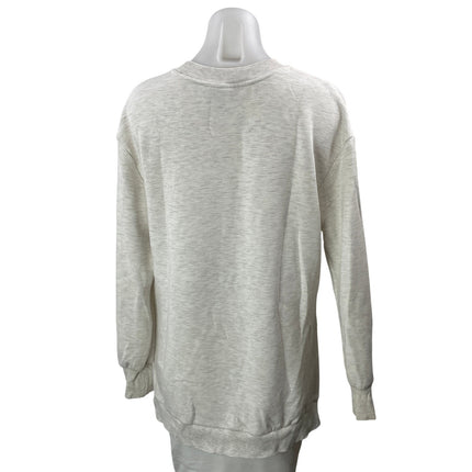 Varley Heather Gray Long Sleeves Side Zip Oversized Pullover Sweater Top Size S