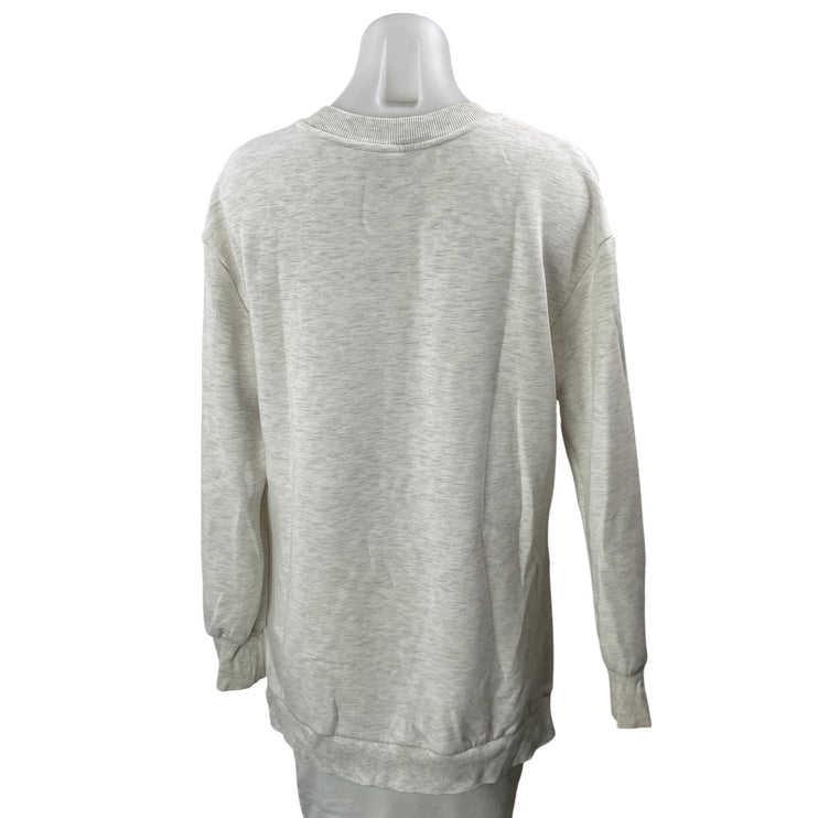 Varley Heather Gray Long Sleeves Side Zip Oversized Pullover Sweater Top Size S
