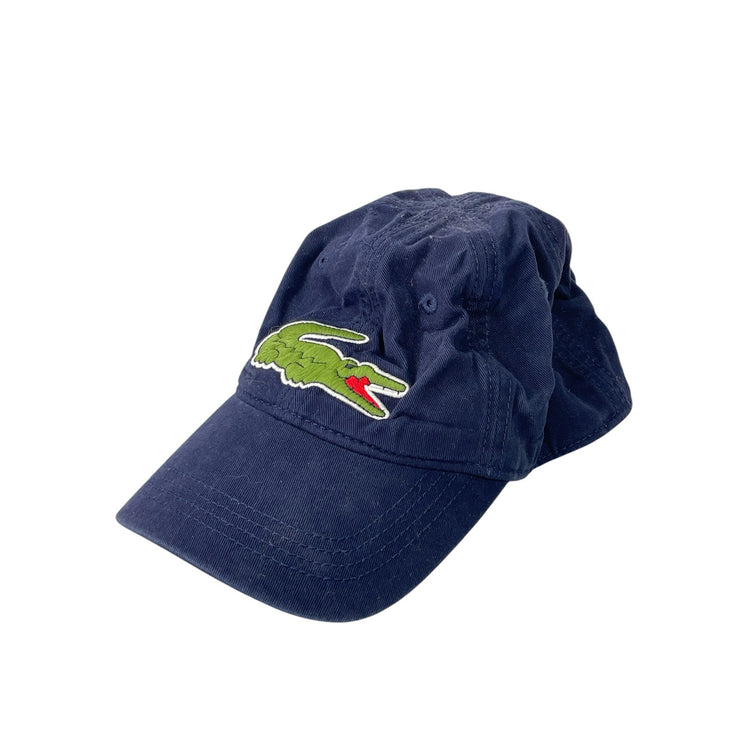 Lacoste Women's Navy Blue Patch Crocodile Logo Embroidered Strapback Cap Hat OS