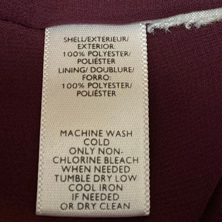 Ann Taylor LOFT Purple Floral Leaf Long Balloon Sleeve Mini Shift Dress Size M