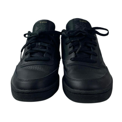 Reebok Club C Men's Black Leather Lace Up Low Top Athletic Sneakers Shoes 11.5