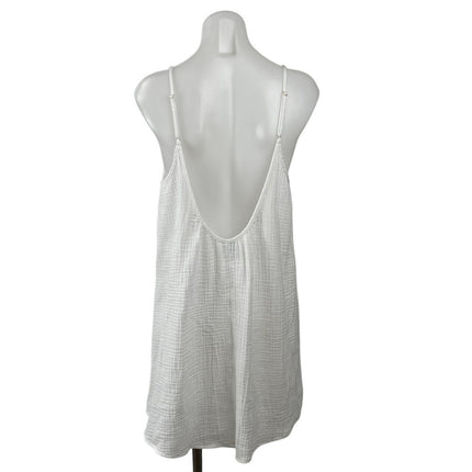 Shade & Shore Women's White Sleeveless Open Back Cami Tank Mini Dress Size M
