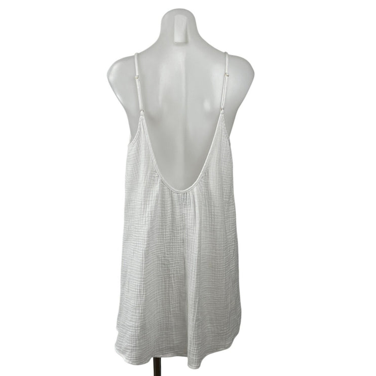 Shade & Shore Women's White Sleeveless Open Back Cami Tank Mini Dress Size M