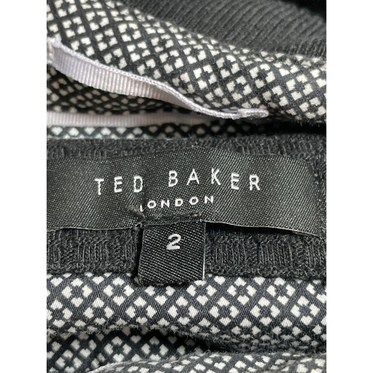 Ted Baker London Black Waffle Knit Collared Long Sleeve Sweatshirt Sweater Top 2