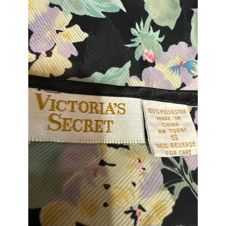 VTG Victoria's Secret Multicolor Floral Mesh Ruffle Lingerie Teddy Bodysuit Sz S