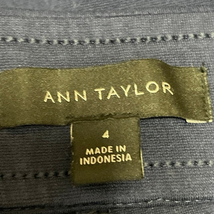 Ann Taylor Women's Navy Blue High Waisted Wide Leg Baggy Trousers Pants Size 4