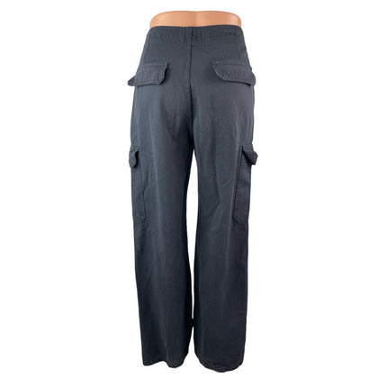 Zara Women's Black High Waisted Utility Straight Leg Y2k Trousers Pants Size 6