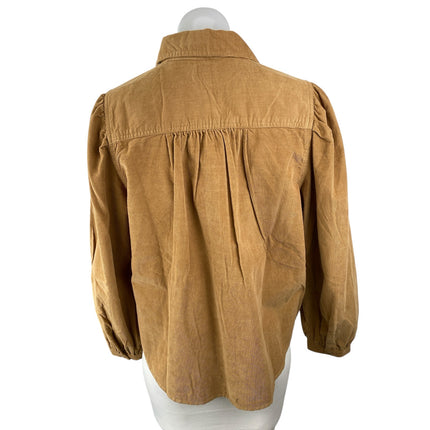 NEW Levi's Women's Tan Corduroy Long Sleeve Western Button Down Shirt Top Size M