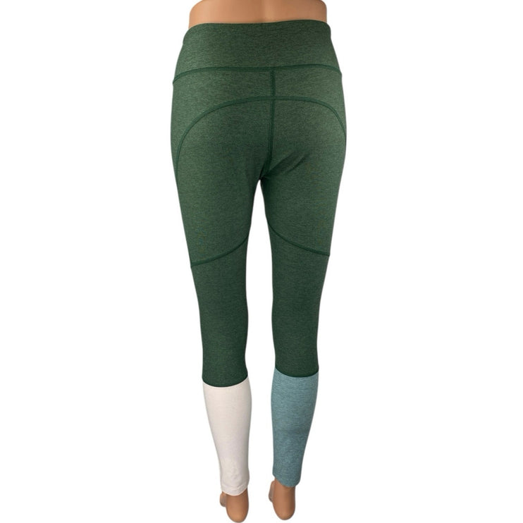 Outdoor Voices Women's Green Colorblock Yoga Workout Athletic Leggings Pants S