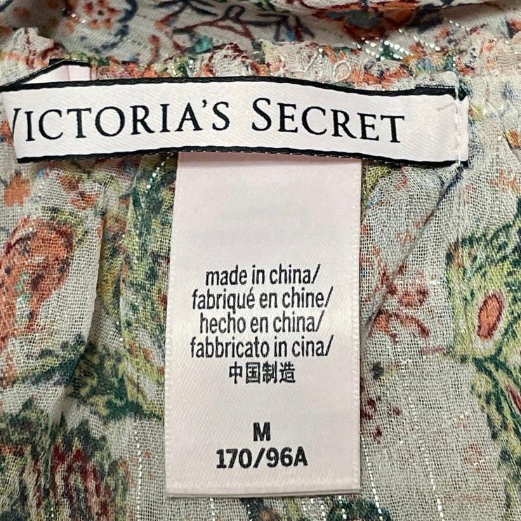 Victoria's Secret Women's Pink Ruffle Floral Sleeveless Boho Cami Blouse Top M
