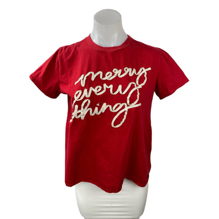 Agnes & Dora Women's Red Graphic Crew Neck Short Sleeve Basic Tee T-Shirt Top M