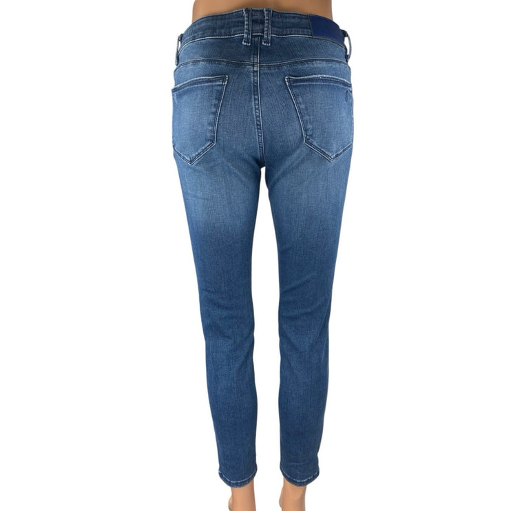 Goldgarn Jungbusch Women's Blue Mid Rise Medium Wash Skinny Denim Jeans Pants 25