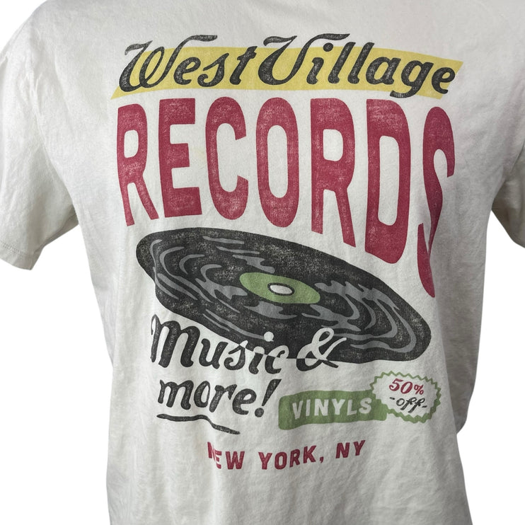 Abercrombie & Fitch Men's White West Village Records Graphic T Shirt Tee Top M