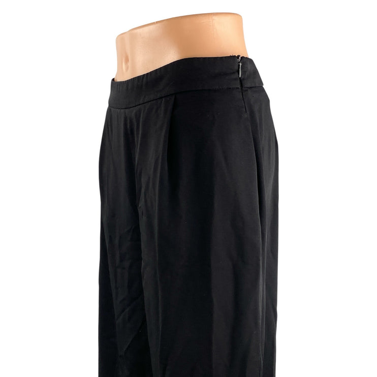 Zara Women's Black High Waisted Pleated Wide Leg Baggy Trousers Pants Size M