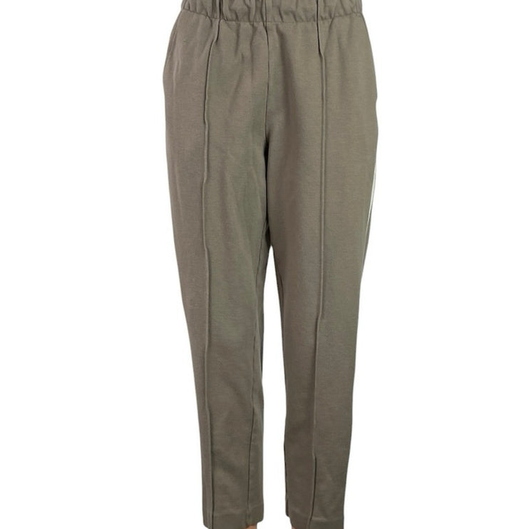 Everlane Women's Gray Striped Tapered High Rise Casual Trousers Pants Size S
