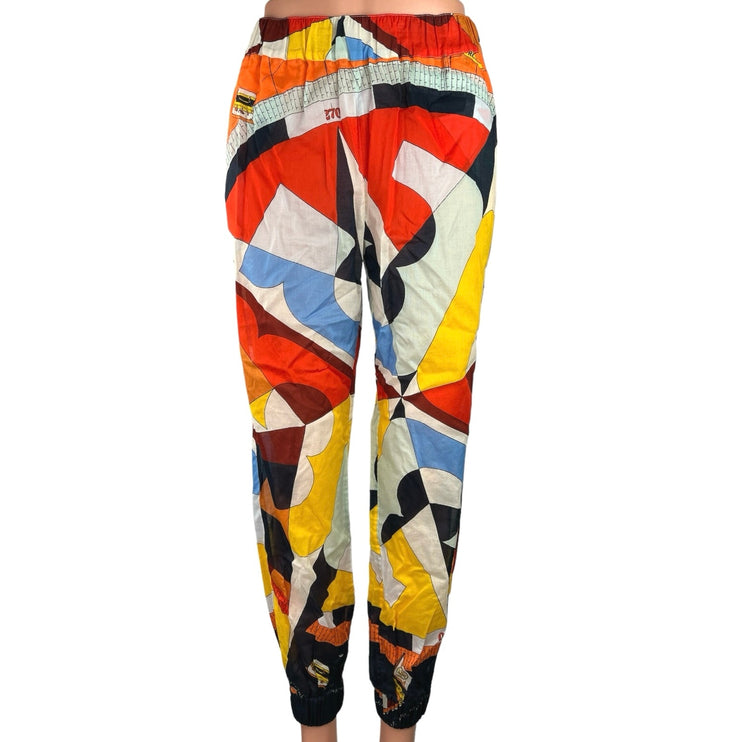 TORY BURCH Multicolor Geometric Print Tapered Leg Pull-On Casual Beach Pant XS