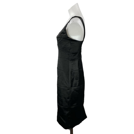 London Times Black Sleeveless Silk Satin Sweetheart Bandage Mini Bodycon Dress 4