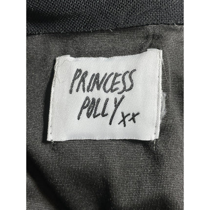 Princess Polly Black Short Puff Sleeve Mesh Square Neck Ruched Bodycon Dress S