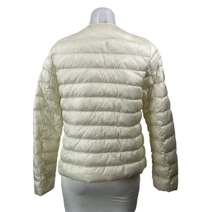 Uniqlo Off White Long Sleeves Ultra Light Down Compact Puffer Coat Jacket Size M