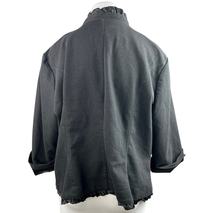Maurices Women's Black Long Sleeve Ruffle Buttons Military Blazer Coat Jacket 3