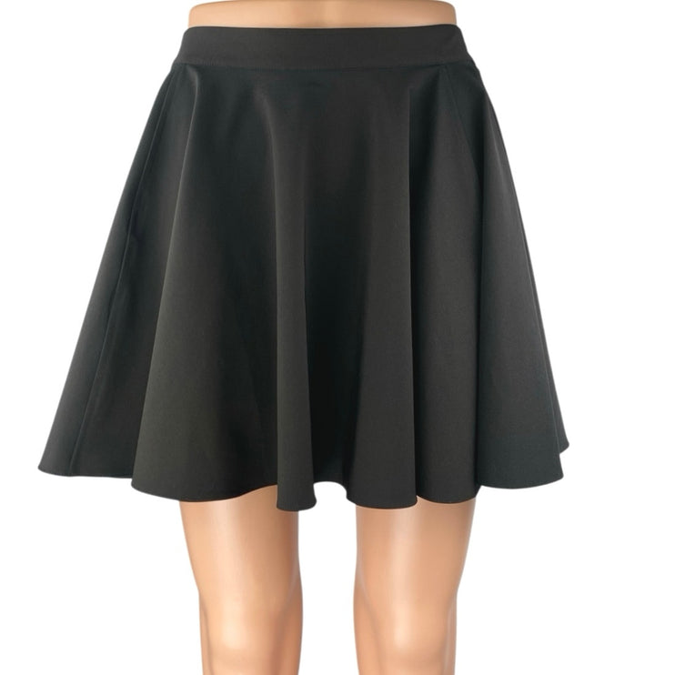 NEW Zara Women's Black High Waisted Zipper Mini Tennis A-Line Flared Skirt Sz L