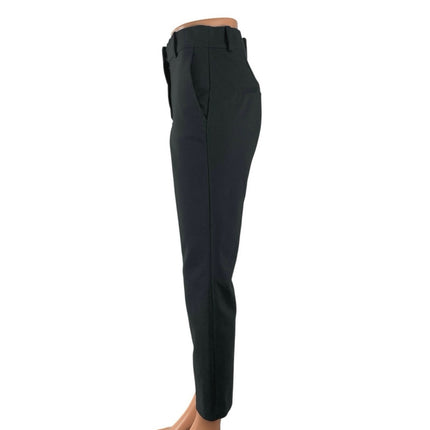 H&M Womens Black High Rise Slim Straight Career Work Ankle Trousers Pants Size 4