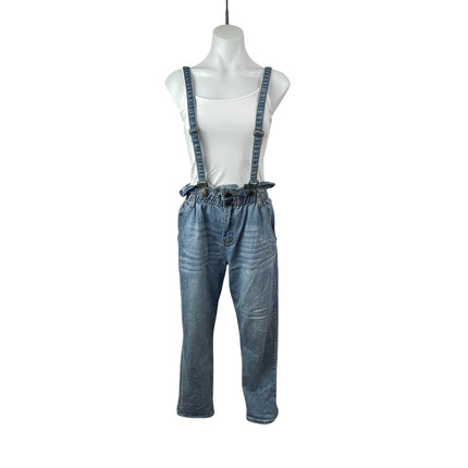 Almost Famous High Rise Paperbag Dungarees Overall Jumpsuit Denim Jeans Pants M