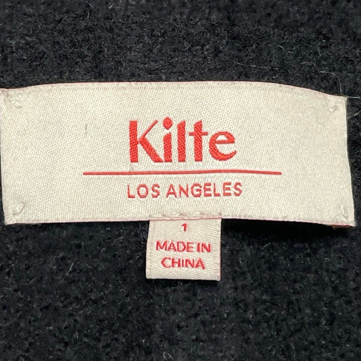 Kilte Black Cashmere Long Sleeve Pocket Open Long Cardigan Sweater Top Size 2