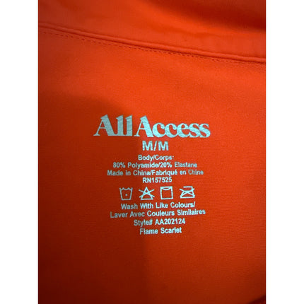 All Access x Bandier Women's Red Long Sleeve Quater Zip Athletic Top Size M