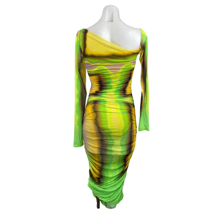 AFRM Oli Thermal Ombre Multicolor Long Sleeves Ruched Bodycon Mini Dress Size SP