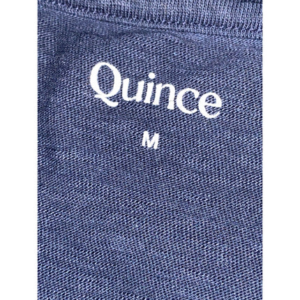 Quince Men's Navy Blue V Neck Short Sleeve Casual Plain Tee Basic T-Shirt Top M