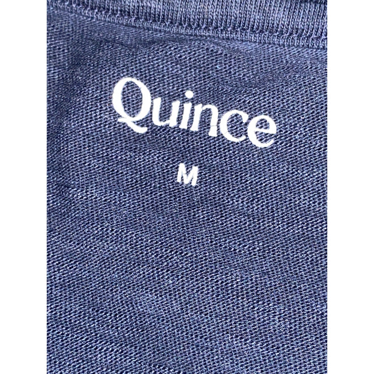 Quince Men's Navy Blue V Neck Short Sleeve Casual Plain Tee Basic T-Shirt Top M