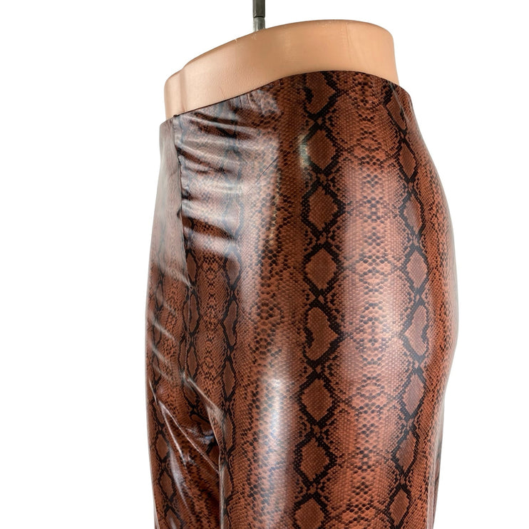 Buddy Love Mila Brown Snakeskin Patent Faux Vegan Leather Skinny Legging Pants M