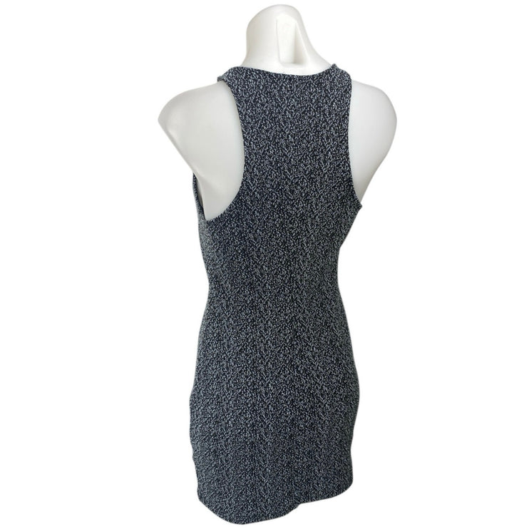 Silence + Noise Black Blue Sleeveless Racerback Mini Tank Bodycon Dress Size S