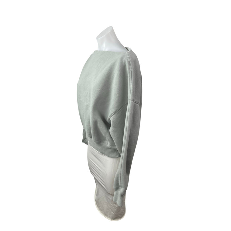 Abercrombie & Fitch Gray Boat Neck Long Sleeve Cropped Sweater Sweatshirt Top M