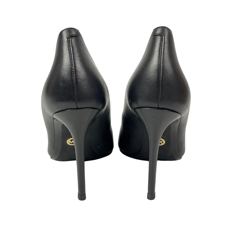 Michael Kors Alina Flex Women's Black Leather Pointed Toe Stiletto Heels Shoes 8