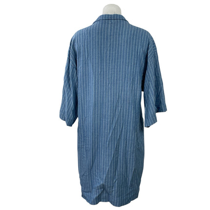 Anthropologie Maeve Helmi Blue Pinstripe Double Breasted Blazer Mini Dress S