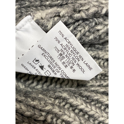Frank and Oak Women's Gray Wool Checkered Gingham Long Sleeve Sweater Top Sz M