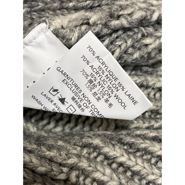 Frank and Oak Women's Gray Wool Checkered Gingham Long Sleeve Sweater Top Sz M