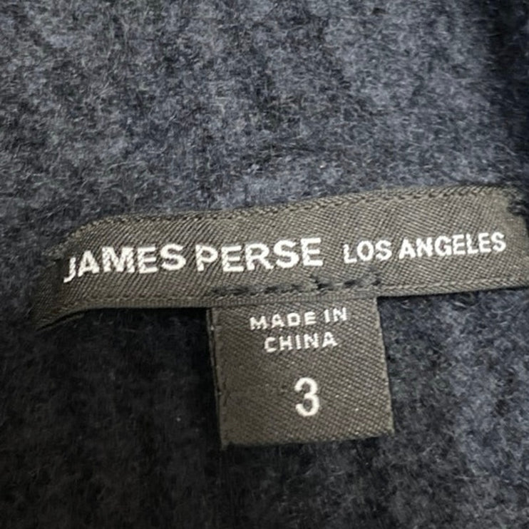 James Perse Women's Black 100% Cashmere Knit Hoodie Hooded Sweater Top Size 3