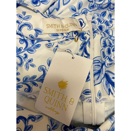 NEW Smith & Quinn Blue White Floral Sleeveless Cami Camisole Maxi A-Line Dress S