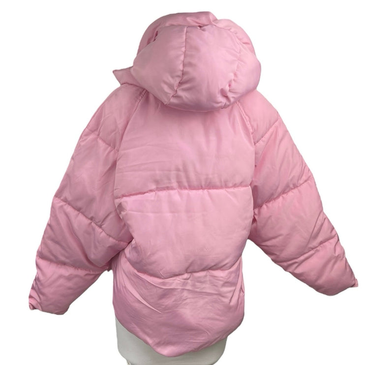 Toast Society Pluto Pink Zip Up Hooded Winter Outdoor Puffer Coat Jacket Size S