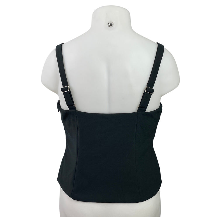 Abercrombie & Fitch Black Sleeveless Square Neck Crop Corset Crop Tank Top Sz XL