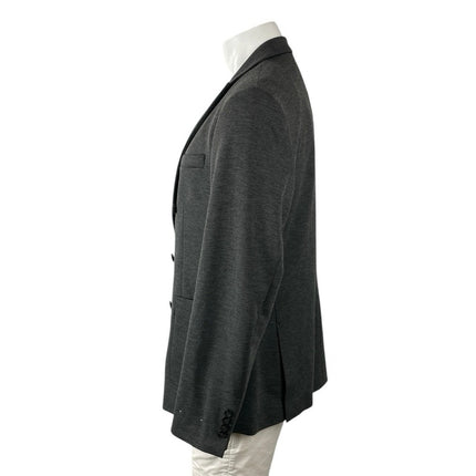 MNG Mango Men's Black Slim Fit Peak Lapel Double Breasted Coat Jacket Size 42