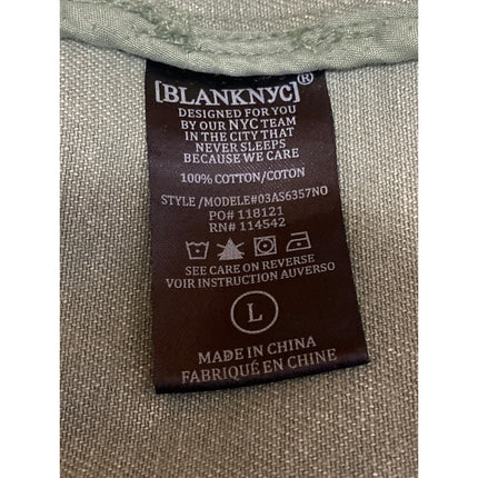 Blank NYC Garment Dye Acid Wash Twill Women's Green Shirt Utility Coat Jacket L