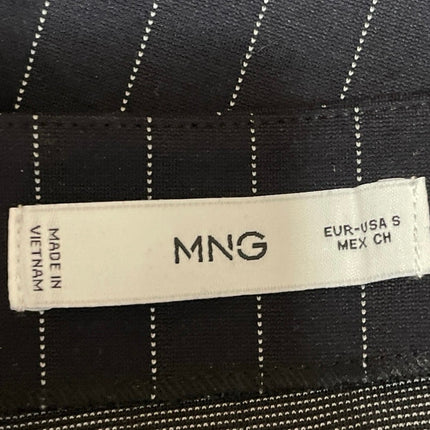 MNG Mango Black Pinstriped High Waisted Mini Wrap Straight Pencil Skirt Size S