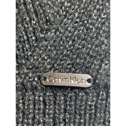 Calvin Klein Black Metallic Knit Winter Snow Shawl Wrap Neck Scarf One Size