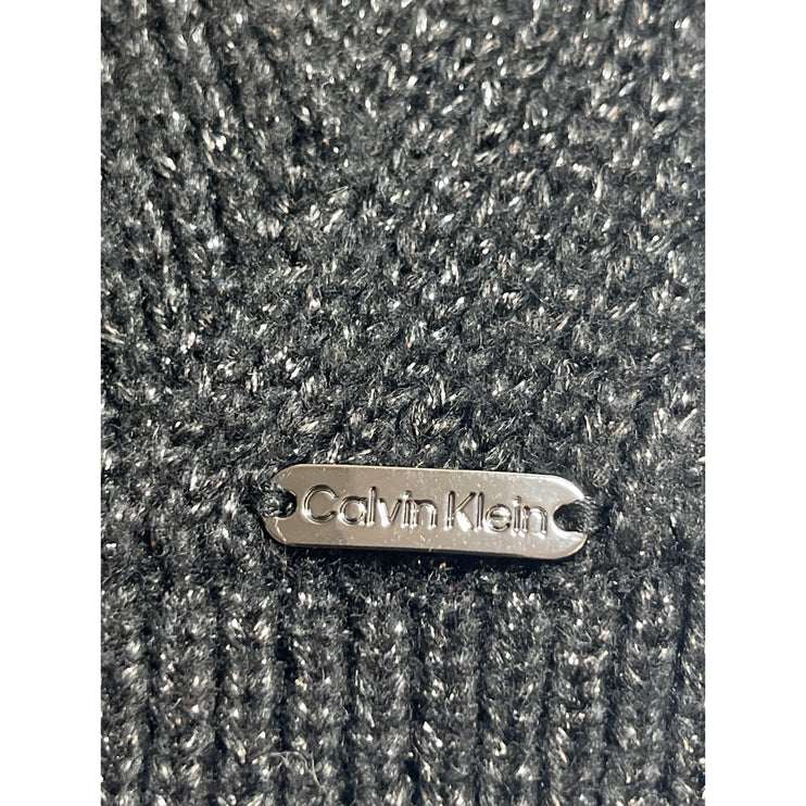 Calvin Klein Black Metallic Knit Winter Snow Shawl Wrap Neck Scarf One Size